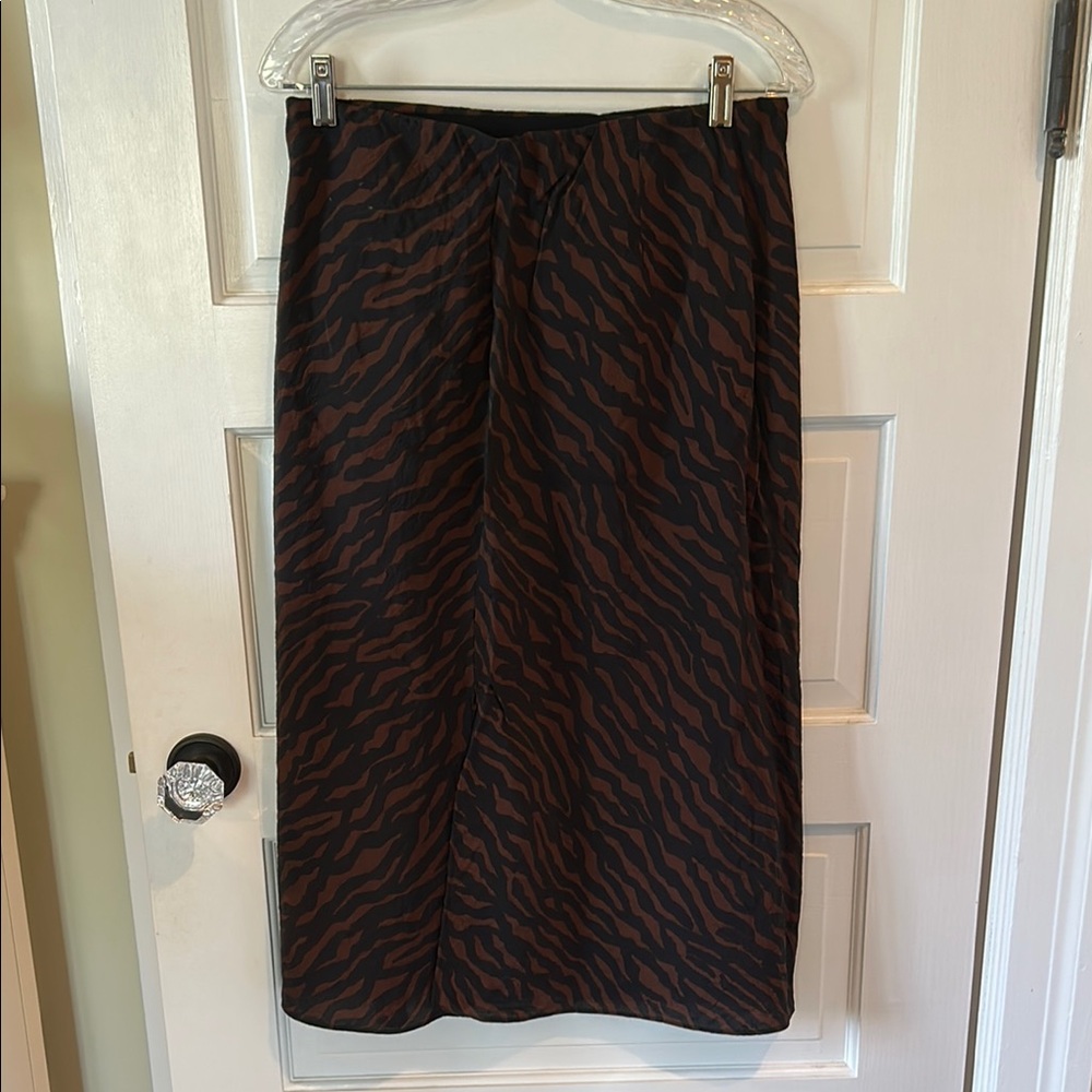 Madewell Brown and Black Animal Print Skirt